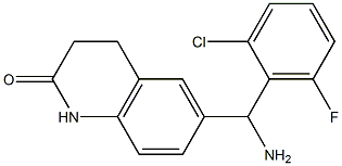 6-[amino(2-chloro-6-fluorophenyl)methyl]-1,2,3,4-tetrahydroquinolin-2-one Struktur