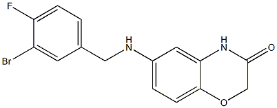 6-{[(3-bromo-4-fluorophenyl)methyl]amino}-3,4-dihydro-2H-1,4-benzoxazin-3-one Struktur