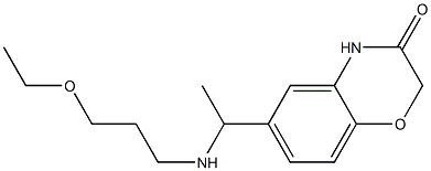 6-{1-[(3-ethoxypropyl)amino]ethyl}-3,4-dihydro-2H-1,4-benzoxazin-3-one Struktur