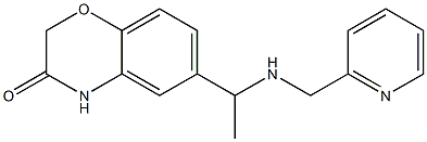 6-{1-[(pyridin-2-ylmethyl)amino]ethyl}-3,4-dihydro-2H-1,4-benzoxazin-3-one Struktur