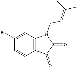 6-bromo-1-(3-methylbut-2-en-1-yl)-2,3-dihydro-1H-indole-2,3-dione Struktur