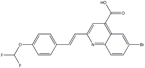 6-bromo-2-{(E)-2-[4-(difluoromethoxy)phenyl]vinyl}quinoline-4-carboxylic acid Struktur