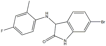 6-bromo-3-[(4-fluoro-2-methylphenyl)amino]-2,3-dihydro-1H-indol-2-one Struktur