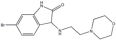 6-bromo-3-{[2-(morpholin-4-yl)ethyl]amino}-2,3-dihydro-1H-indol-2-one Struktur