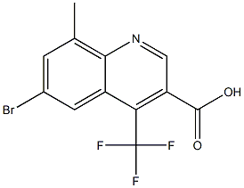 6-bromo-8-methyl-4-(trifluoromethyl)quinoline-3-carboxylic acid Struktur