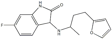 6-fluoro-3-{[4-(furan-2-yl)butan-2-yl]amino}-2,3-dihydro-1H-indol-2-one Struktur