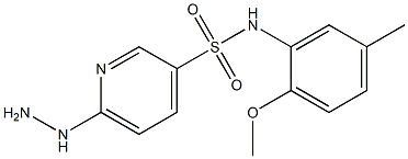 6-hydrazinyl-N-(2-methoxy-5-methylphenyl)pyridine-3-sulfonamide Struktur