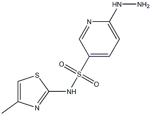 6-hydrazinyl-N-(4-methyl-1,3-thiazol-2-yl)pyridine-3-sulfonamide Struktur