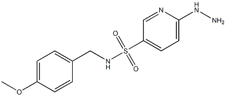 6-hydrazinyl-N-[(4-methoxyphenyl)methyl]pyridine-3-sulfonamide Struktur