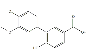 6-hydroxy-3',4'-dimethoxy-1,1'-biphenyl-3-carboxylic acid Struktur