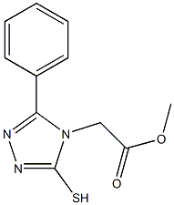 methyl 2-(3-phenyl-5-sulfanyl-4H-1,2,4-triazol-4-yl)acetate Struktur