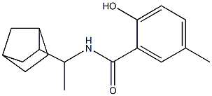 N-(1-{bicyclo[2.2.1]heptan-2-yl}ethyl)-2-hydroxy-5-methylbenzamide Struktur