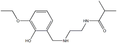 N-(2-{[(3-ethoxy-2-hydroxyphenyl)methyl]amino}ethyl)-2-methylpropanamide Struktur