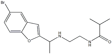 N-(2-{[1-(5-bromo-1-benzofuran-2-yl)ethyl]amino}ethyl)-2-methylpropanamide Struktur