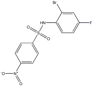 N-(2-bromo-4-fluorophenyl)-4-nitrobenzene-1-sulfonamide Struktur