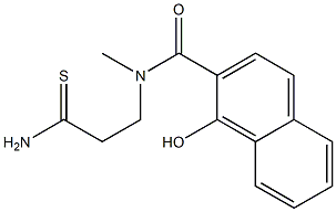 N-(2-carbamothioylethyl)-1-hydroxy-N-methylnaphthalene-2-carboxamide Struktur