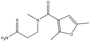 N-(2-carbamothioylethyl)-N,2,5-trimethylfuran-3-carboxamide Struktur