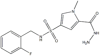 N-(2-fluorobenzyl)-5-(hydrazinocarbonyl)-1-methyl-1H-pyrrole-3-sulfonamide Struktur