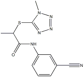 N-(3-cyanophenyl)-2-[(1-methyl-1H-1,2,3,4-tetrazol-5-yl)sulfanyl]propanamide Struktur