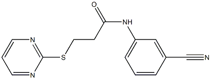 N-(3-cyanophenyl)-3-(pyrimidin-2-ylsulfanyl)propanamide Struktur