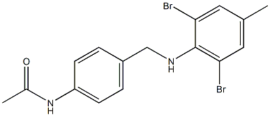 N-(4-{[(2,6-dibromo-4-methylphenyl)amino]methyl}phenyl)acetamide Struktur