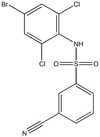 N-(4-bromo-2,6-dichlorophenyl)-3-cyanobenzene-1-sulfonamide Struktur