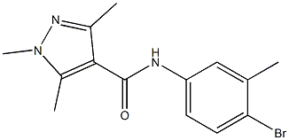 N-(4-bromo-3-methylphenyl)-1,3,5-trimethyl-1H-pyrazole-4-carboxamide Struktur