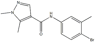 N-(4-bromo-3-methylphenyl)-1,5-dimethyl-1H-pyrazole-4-carboxamide Struktur