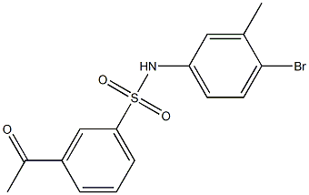 N-(4-bromo-3-methylphenyl)-3-acetylbenzene-1-sulfonamide Struktur