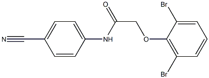 N-(4-cyanophenyl)-2-(2,6-dibromophenoxy)acetamide Struktur