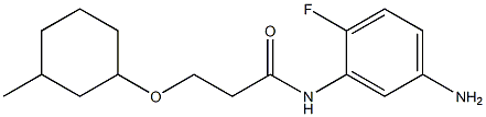 N-(5-amino-2-fluorophenyl)-3-[(3-methylcyclohexyl)oxy]propanamide Struktur