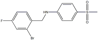 N-[(2-bromo-4-fluorophenyl)methyl]-4-methanesulfonylaniline Struktur