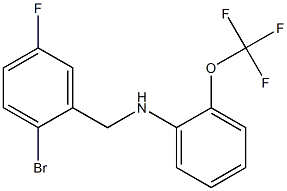 N-[(2-bromo-5-fluorophenyl)methyl]-2-(trifluoromethoxy)aniline Struktur