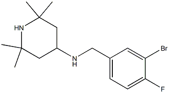 N-[(3-bromo-4-fluorophenyl)methyl]-2,2,6,6-tetramethylpiperidin-4-amine Struktur