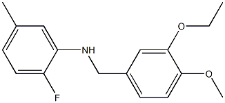 N-[(3-ethoxy-4-methoxyphenyl)methyl]-2-fluoro-5-methylaniline Struktur