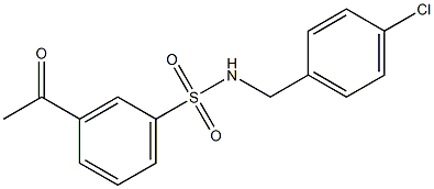 N-[(4-chlorophenyl)methyl]-3-acetylbenzene-1-sulfonamide Struktur