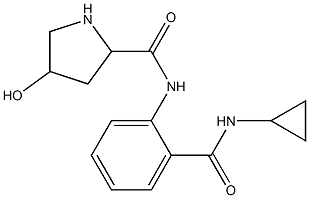 N-[2-(cyclopropylcarbamoyl)phenyl]-4-hydroxypyrrolidine-2-carboxamide Struktur