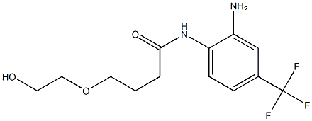 N-[2-amino-4-(trifluoromethyl)phenyl]-4-(2-hydroxyethoxy)butanamide Struktur