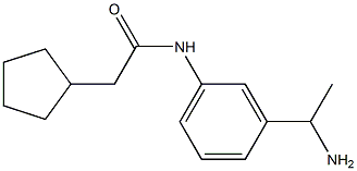 N-[3-(1-aminoethyl)phenyl]-2-cyclopentylacetamide Struktur