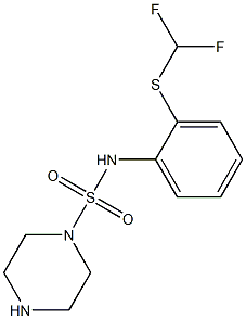 N-{2-[(difluoromethyl)sulfanyl]phenyl}piperazine-1-sulfonamide Struktur