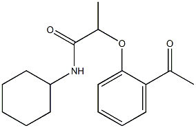 N-cyclohexyl-2-(2-acetylphenoxy)propanamide Struktur