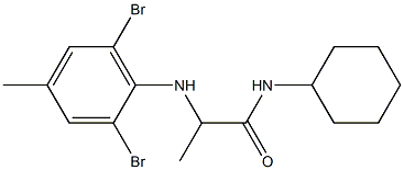 N-cyclohexyl-2-[(2,6-dibromo-4-methylphenyl)amino]propanamide Struktur