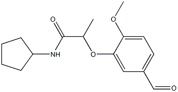 N-cyclopentyl-2-(5-formyl-2-methoxyphenoxy)propanamide Struktur