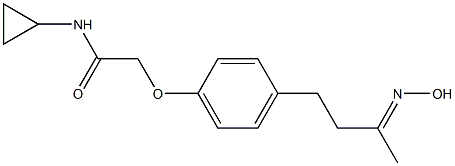 N-cyclopropyl-2-{4-[(3E)-3-(hydroxyimino)butyl]phenoxy}acetamide Struktur