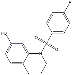 N-ethyl-4-fluoro-N-(5-hydroxy-2-methylphenyl)benzene-1-sulfonamide Struktur