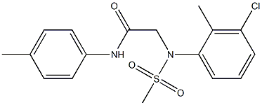 2-[3-chloro-2-methyl(methylsulfonyl)anilino]-N-(4-methylphenyl)acetamide Struktur