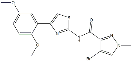 4-bromo-N-[4-(2,5-dimethoxyphenyl)-1,3-thiazol-2-yl]-1-methyl-1H-pyrazole-3-carboxamide Struktur