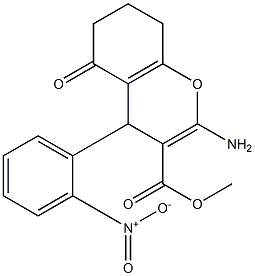 methyl 2-amino-4-{2-nitrophenyl}-5-oxo-5,6,7,8-tetrahydro-4H-chromene-3-carboxylate Struktur