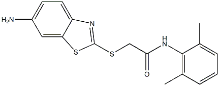 2-[(6-amino-1,3-benzothiazol-2-yl)sulfanyl]-N-(2,6-dimethylphenyl)acetamide Struktur