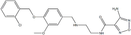 4-amino-N-[2-({4-[(2-chlorobenzyl)oxy]-3-methoxybenzyl}amino)ethyl]-1,2,5-oxadiazole-3-carboxamide Struktur